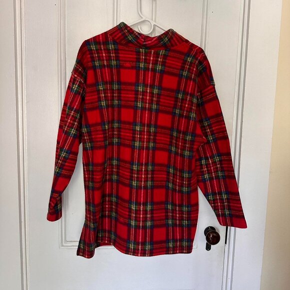 🌲 90s Vintage Pebble Court Cozy Plaid Sweatshirt - Size L 🌲 - Picture 2 of 3